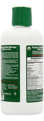 Jugo De Salud Dinámico, Orgánico Moringa, 33,8 Onza Líquida