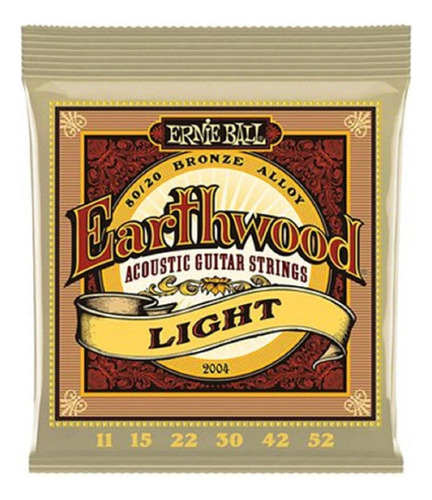 Cuerdas De Guitarra Ernie Ball Earthwood 80/20 Bronce 11/52