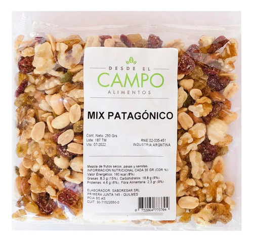 Mix Patagonico Frutos Secos Desde El Campo