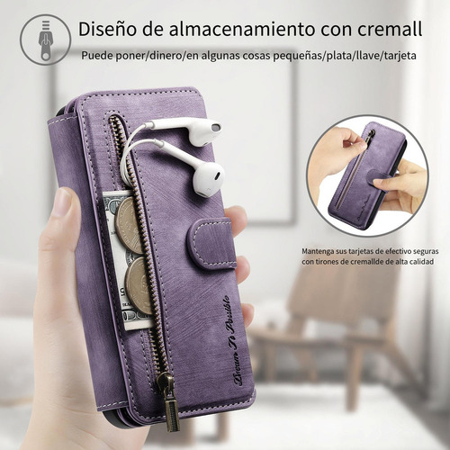 Funda De Piel Tipo Cartera Para Oppo C55/realme Neo7/realme Gt Master Edition, Funda Protectora Con Bolsillo Con Cremallera