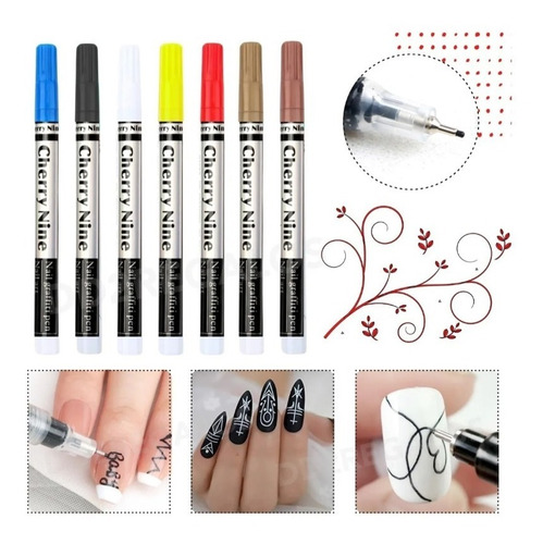 Liner Pincel Para Uñas Marcador Dibujar Decoración Colores