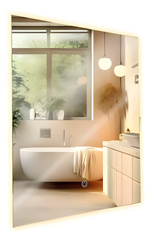 Espejo Vertical C/luz Led 24w Luz Dimeable 3 Tonos De Luz Sin Marco