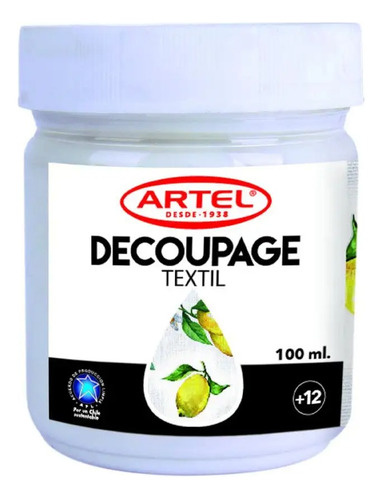 Adhesivo Sellador Decoupage Textil Artel Color Blanco