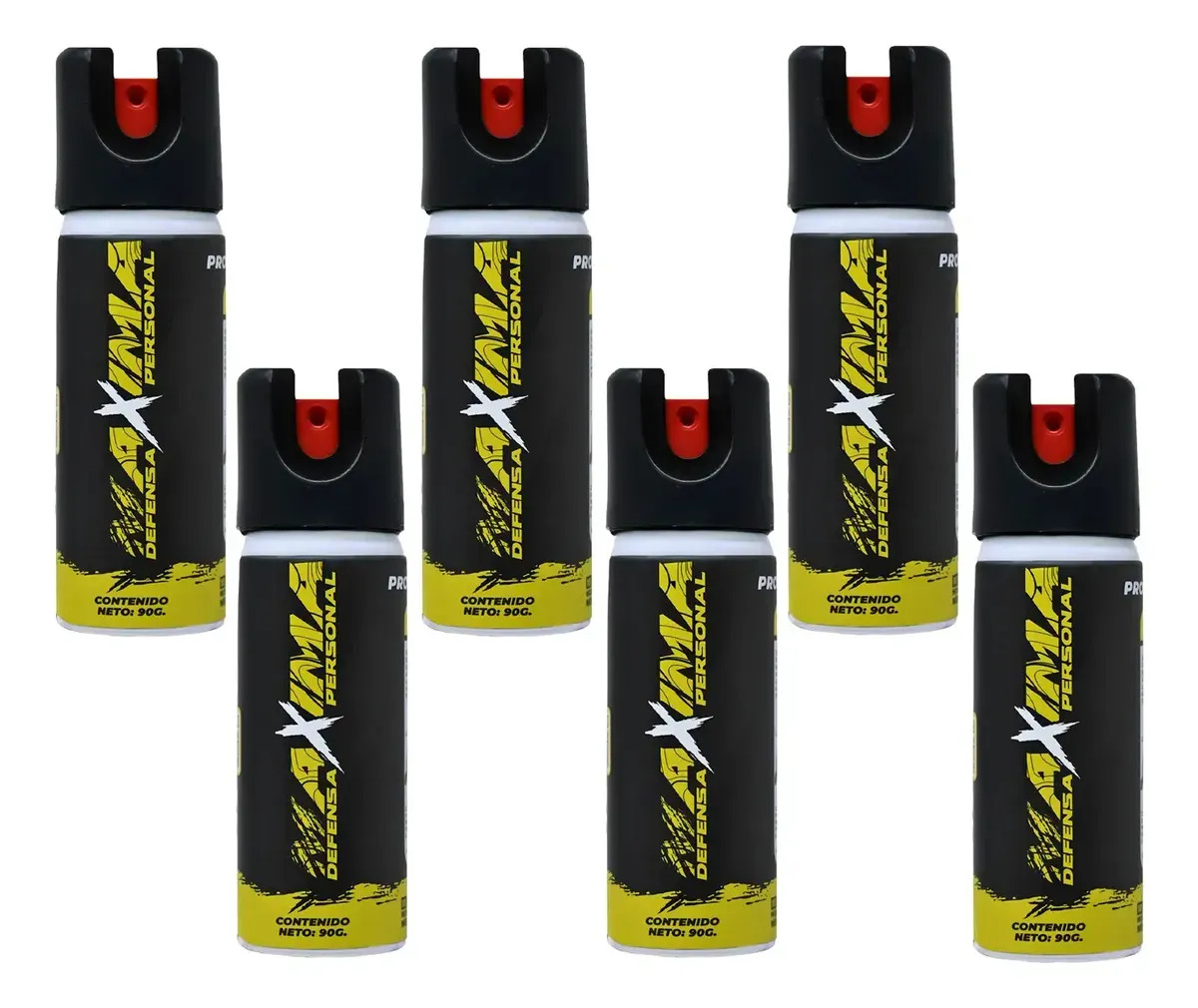 Gas Pimienta Lacrimogeno 90 G Paquete 6 Piezas Max