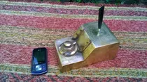 Comprar Antigua Escribanía Tintero En Bronce Porta Plumas De Barco ?