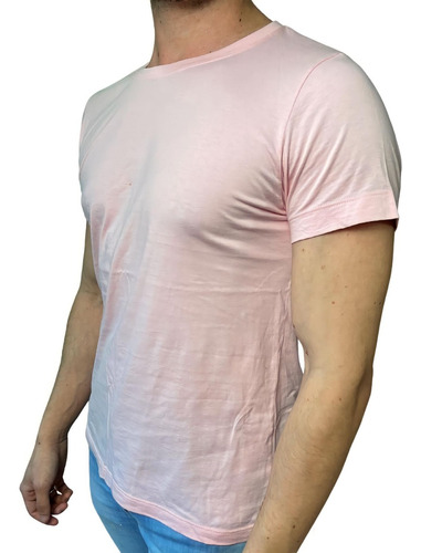 Camiseta Malha Penteada Rosa Bebe