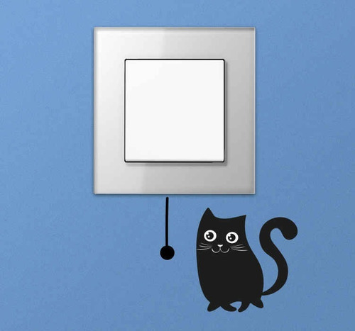 Vinil Interruptores Gato Jugando Interruptor De Luz 4 Piezas