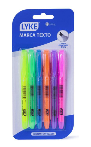 Marca Texto - (blister) 6 Unds Cores Sortidas - Lyke