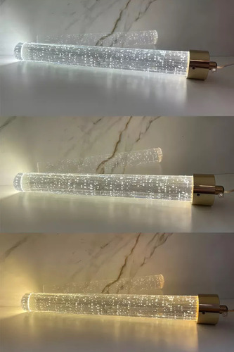 Pendente Cristal Cilindro Led 7w Com Bolhas Cor Ajustável