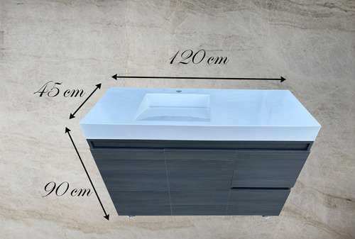 Mueble De Baño Cajones Y Puertas Lavabo 120cm Piso Tocador 