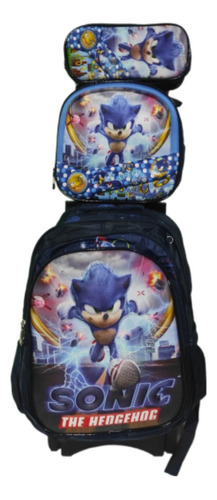 Mochila Primaria Sonic Con Llantas O Ruedas (Reacondicionado)