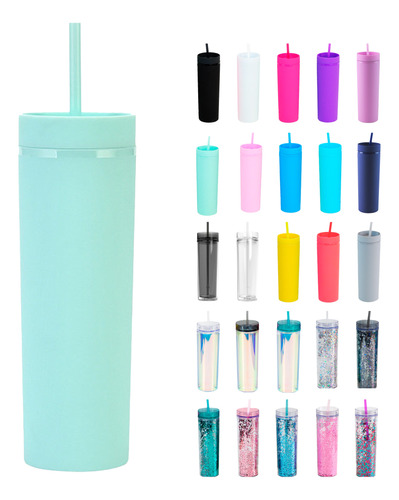 Paquete 13 Vasos Tipo Skinny 500ml Sin Personalizar Acrílico