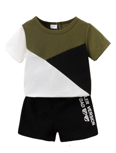 Conjunto 2pcs De Camiseta Dibojo Geométrico Para Bebés 0-24m