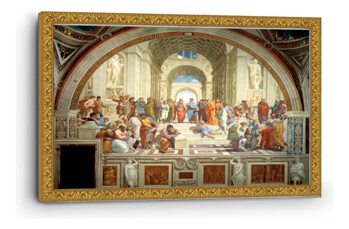Cuadro Enmarcado Clasico Escuela De Atenas Sanzio 90x140cm