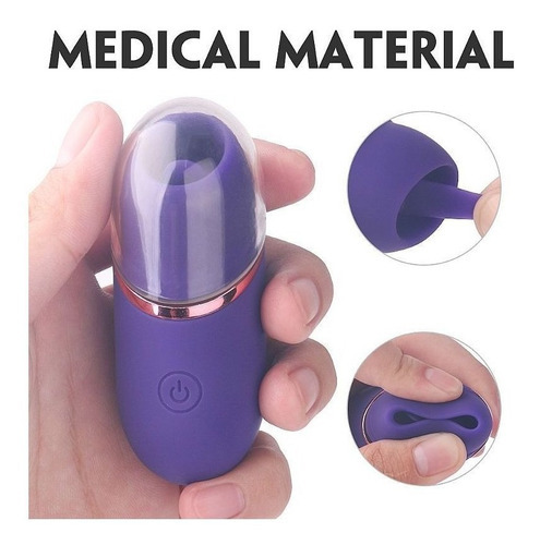 Estimulador vibratorio con simulador sexual del clítoris de color índigo