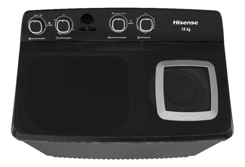Lavadora Semiautomática Wsa1804p 18kg Gris Hisense 127v Gris