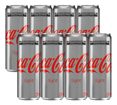 Refresco Coca Cola Light 8 Latas De 355 Ml C/u