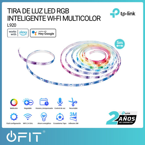 Imagen 2 de 10 de Tira De Luz Led Wi-fi Rgb 5mts Inteligente Multicolor Tplink