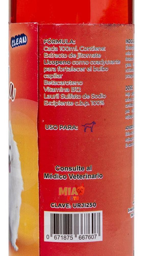 Imagen 3 de 6 de Shampoo De Jitomate Anticaida De Pelo Para Perros 250ml Urus