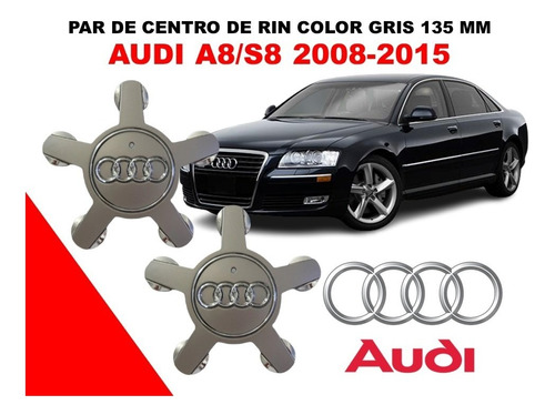 Par De Centros De Rin Audi A8/s8 2008-2015 135 Mm Gris