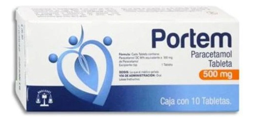 Portem 10 Tabletas 500mg Paracetamol