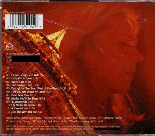 Cd Diana Krall (live In Paris)