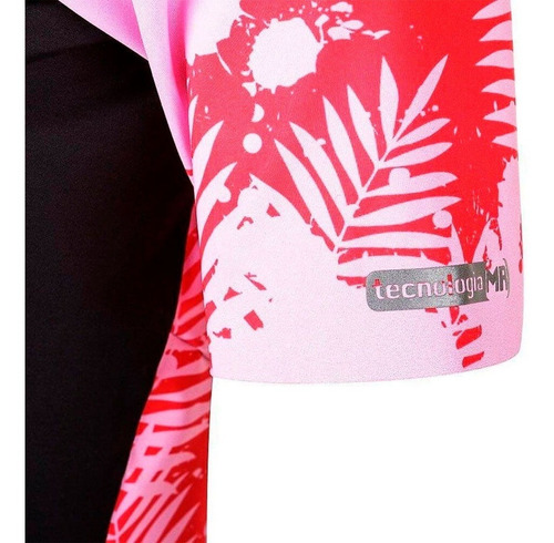 Imagem 2 de 4 de Macaquinho Mauro Ribeiro Leaf Rosa Feminino
