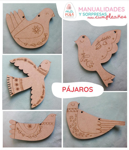 Pájaros De Madera Para Pintar. Manualidades Niños Y Adultos.