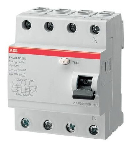 Imagen 3 de 3 de Disyuntor Diferencial Abb 4x40amp 30ma