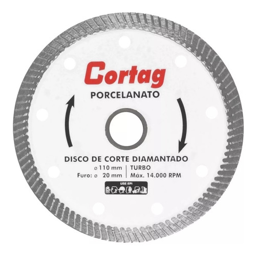Disco Diamantado Cortag Turbo 110mm Porcelanato