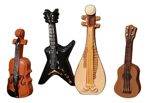 4 Piezas Guitarra Violín Bajo Pipa Accesorios Para Casa De