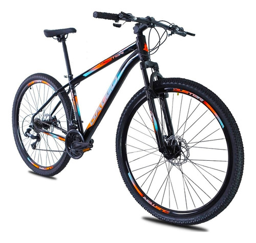 Bicicleta Aro 29 Gallo Duster Freio Disco 24 Marchas Cor Preto/Laranja/Verde Tamanho do quadro 19