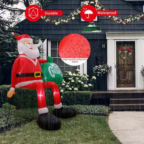 Inflable Papa Noel Trepador, Decoraciones Inflables Con Led