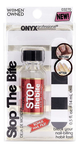 Esmalte Stop The Bite De Onyx Professional, Que Evita Morderse Y Chuparse El Dedo, 0.5 Onzas Líquidas, Ayuda A Que Las Uñas Crezcan Y Se Puede Usar Como Capa Superior O Base