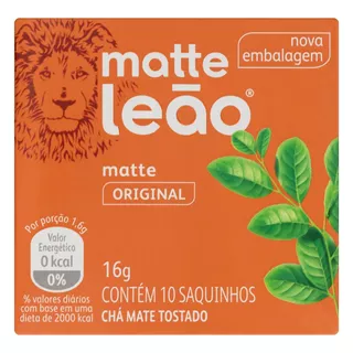 Chá Matte Leão mate tostado original em sachê 16 g 10 u