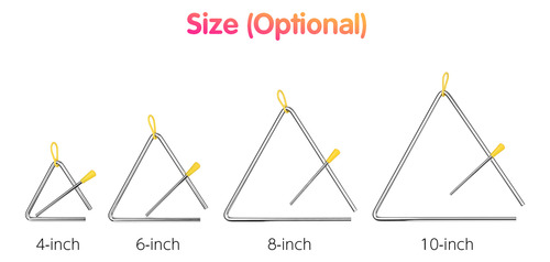 Campana De 6 Triángulos Con Mazo - Kid's Rhythm Learning