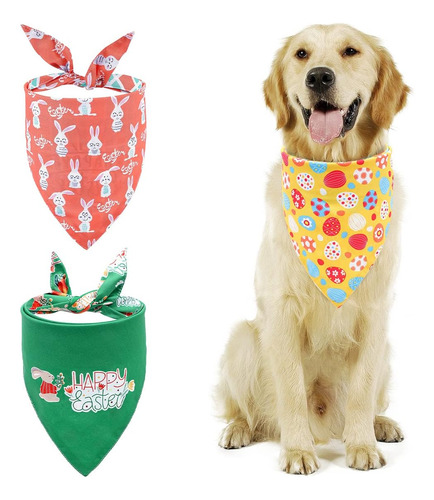 Pascua 3 Pack Perro Gato Bandana Pet Bufanda Triángulo...