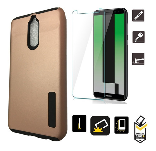 Huawei Mate 10 Lite Funda Armor & Mica De Vidrio Templado