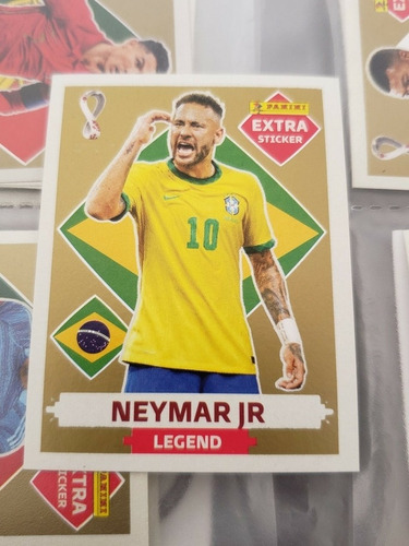 Neymar Jr Oro Gold Extra Stikers Legend Qatar 2022