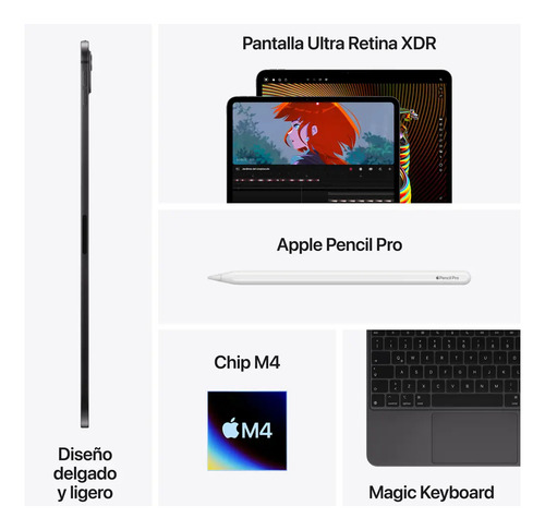 Apple iPad Pro 13 Chip M4 Wifi 256 Gb Gris Espacial
