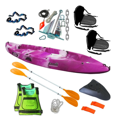 Kayak Samoa Famili Combo 13 Pesca Full Para 2 Personas P°