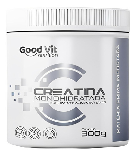 Pote potenciador de potencia con monohidrato de creatina Goodvit G+, 300 g, sabor sin sabor