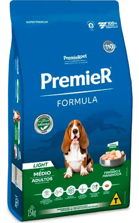 Ração Premier Formula Light Frango Cão Adulto Raças Médias 15kg