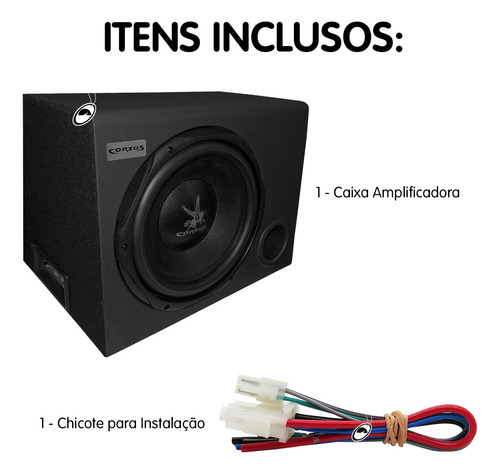 Caixa Amplificada Automotiva Cxs200 12 Pol 200w Rms Corzus