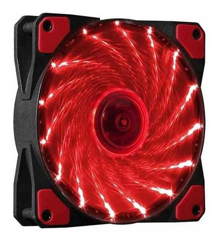 Cooler Gamer Led Red 120mm 3 Pin Molex Netmak Nm Rojo Pc !