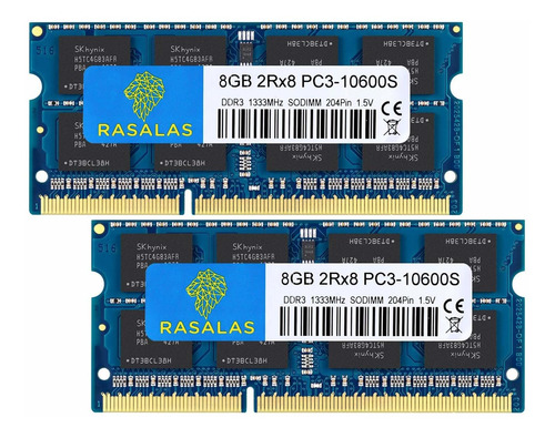 Memoria Ram 16gb Rasalas Ddr3 Kit (2x8gb) Pc3 10600s Ddr3 1333 Mhz 1.5v Cl9 Ddr3 2rx8 Pc3 8gb Ddr3 204 Pin Ddr3 S