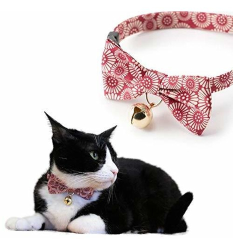 Necoichi Kiku Cinta Pajarita Gato Collar