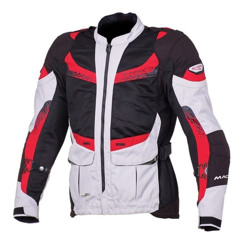 Imagen 1 de 10 de Campera Cordura Macna Furio Negro-gris-rojo
