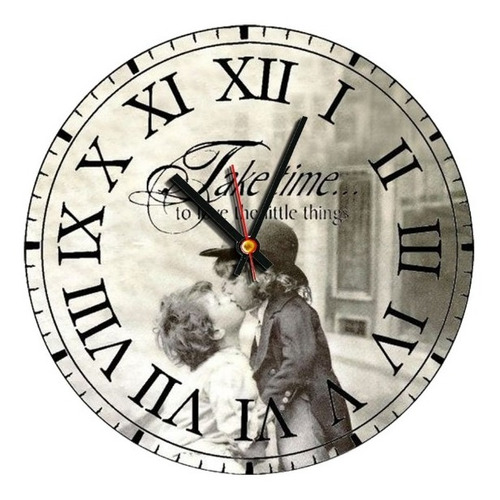 Reloj De Pared Moderno Deco Hogar Vintage Beso 30cm 