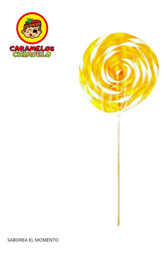 10 Paletas De Caramelo Amarillo Con Blanco. Dulce Artesanal.
